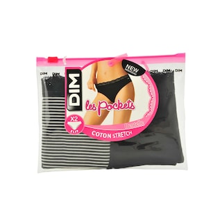 Dim | Paris | Slips pocket dentelle | zwart/nacre | 44/46 