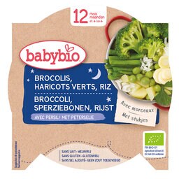 Maaltijd | Broccoli Sperziebonen Rijst | 12M | Bio