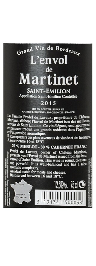 France - Frankrijk | Bordeaux - Saint-Emilion | L'Envol de Martinet 2015 