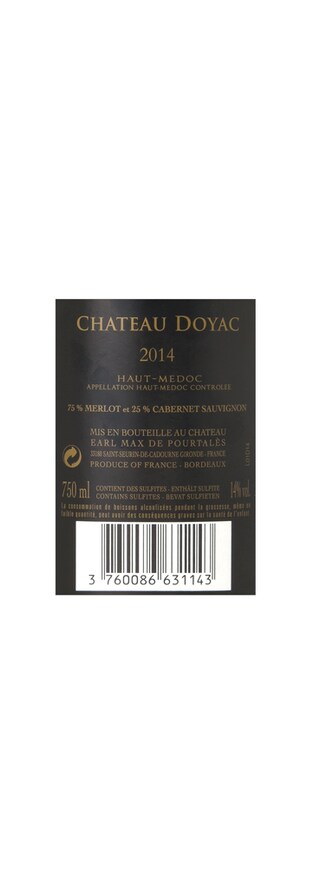 France - Frankrijk | Bordeaux - Haut Médoc | Château Doyac 2015 Rouge 