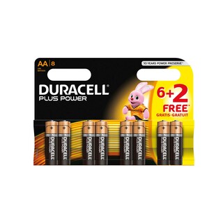 Duracell | Piles | Plus Power | AA | 6+2 gratuit 