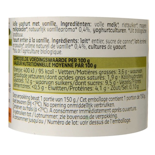 Delhaize | Bio | Yoghurt | Vol | Vanille | -10% 