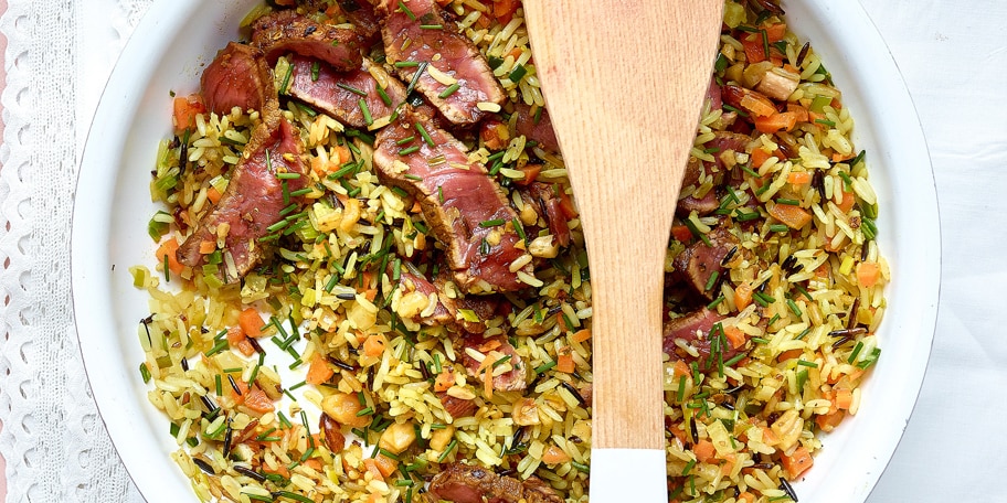 Steak met wilde rijst