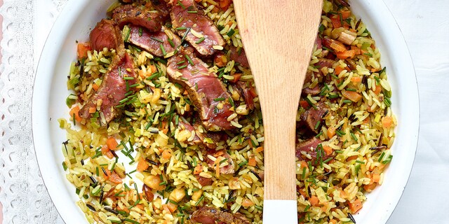 Steak met wilde rijst