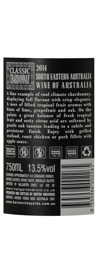 Astralia - South Eastern | South Eastern | Berton Chardonnay 2014 Blanc 