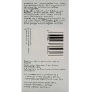 Delhaize | Bio | Kruidenthee | Slanke lijn | Zakjes | Bio 