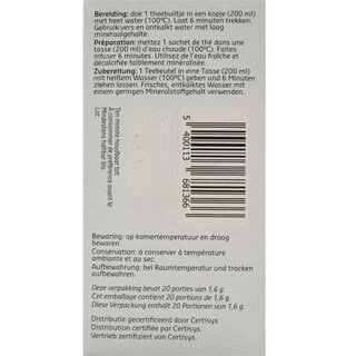 Delhaize | Bio | Kruidenthee | Slanke lijn | Zakjes | Bio 