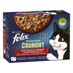 Felix | Aliment chat | Sensations | Viande+crunchy cr 