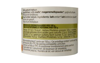 Delhaize | Bio | Yaourt | Entier | Nature | Bio 