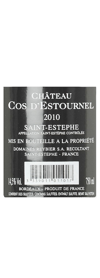 France - Frankrijk | Bordeaux - Saint Estèphe | Château Cos D'Estournel 2010 