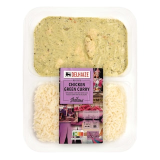 Delhaize | Kip | Groen curry | Rijst 400 gr