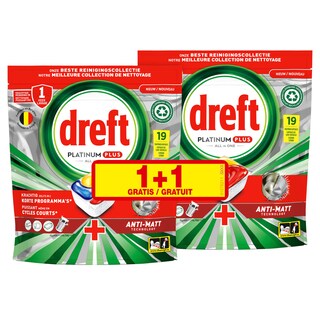 Dreft | Platinum | 19 Vaatwastabletten | ADW | Plat+ | Lem 1+1 