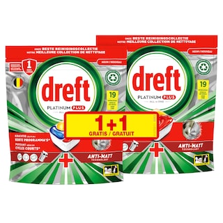 Dreft | Platinum | 19 Vaatwastabletten | ADW | Plat+ | Lem 1+1 