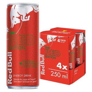 Red Bull | Energy Drink | Red Edition | Watermeloen | 4-Pack | 25 cl 4 x 25 cl