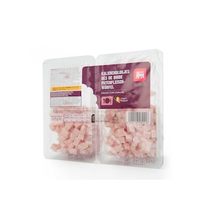 Delhaize | Gekookte kalkoenblokjes | Max. 5% vetten 