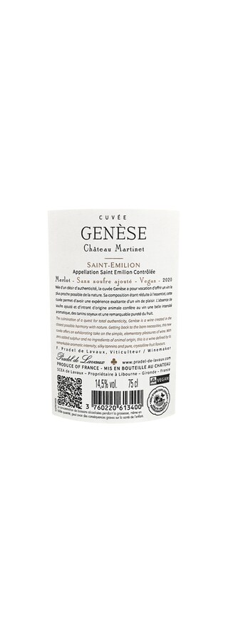 Chateau Martinet | Saint-Émilion | zonder toegevoegde sulfieten | 2020 75 cl