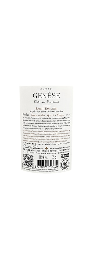 Chateau Martinet | Saint-Émilion | sans sulfites ajoutés | 2020 