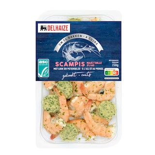 Delhaize | Scampi's | Gekookt | Look & peterselie 
