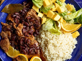 Feijoada et salade de mangue