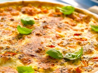 Quiche met tomaten en mozzarella