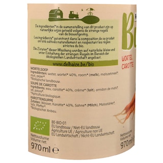 Delhaize | Bio | Soep | Wortelen | Bio 97 cl