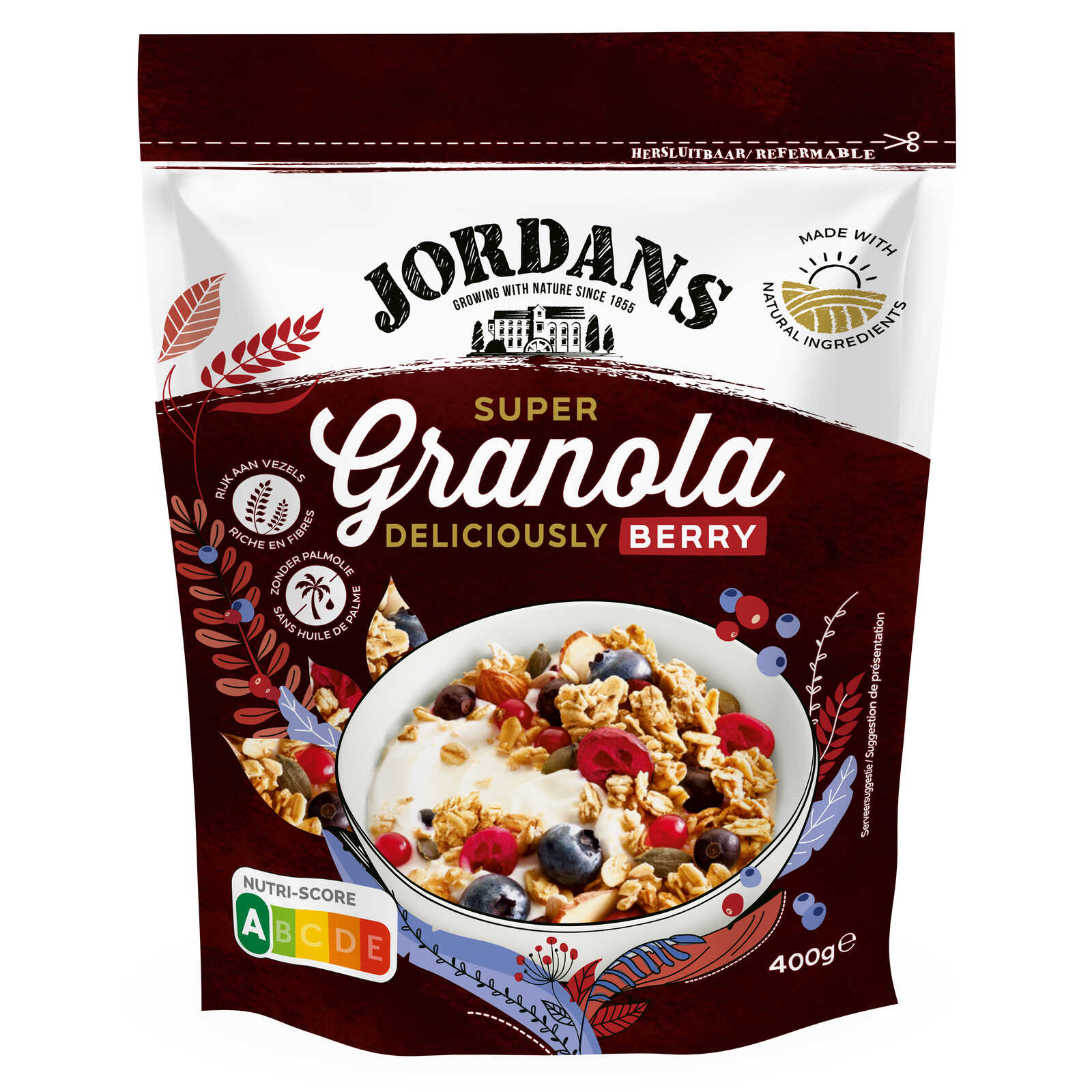 Jordans Granola Bessen 400 gr Delhaize
