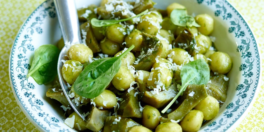 Gnocchi in groene artisjoksaus