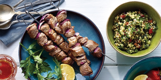 Lamsbrochettes met tabouleh-salade