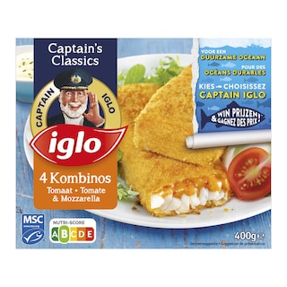 Iglo | 4 Gepaneerde visfilets|Tomaat Mozzarella 