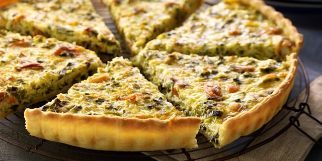 Quiche met mosselen en prei