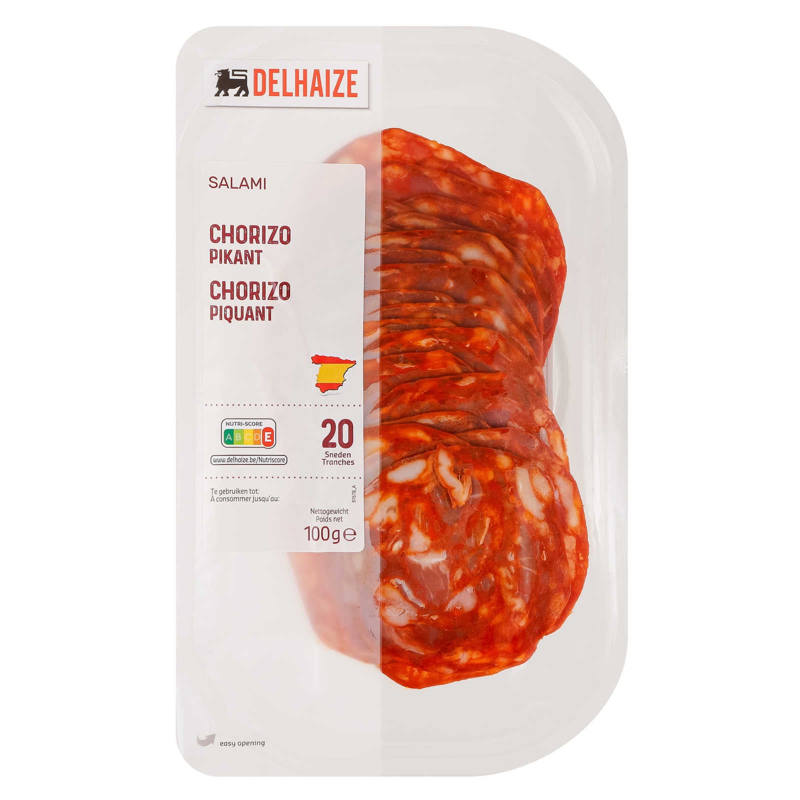 Delhaize Chorizo Uit Leon Hot 100 Gr Delhaize 8053