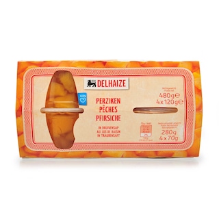 Delhaize | Pêches | Morceaux | Jus | Cups 