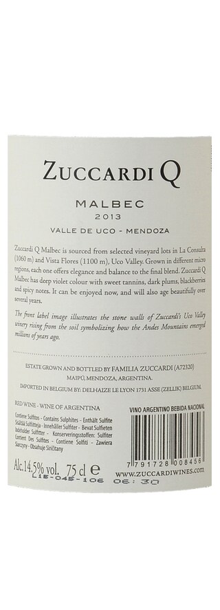 ARGENTINA - MENDOZA | Mendoza | Zuccardi Q Malbec 2013 Rouge 