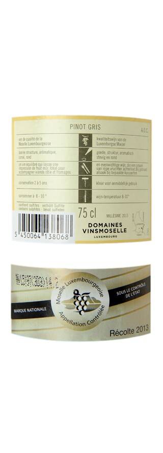 Luxembourg - Luxemburg | Moselle Marque Nationnale | Pinot Gris Marque Nationale Wit 