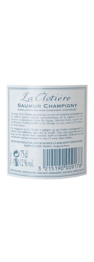 France - Frankrijk | Loire - Saumur Champigny | Saumur Champigny La Clotière 2017 