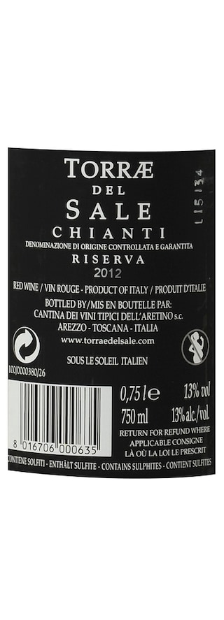 ITALIA - TOSCANA DOCG | Toscana D.O.C.G. | Torrae Del Sale Chianti Riserva 2012 Rouge 