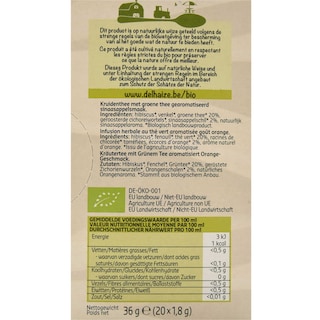Delhaize | Bio | Tisane | Ventre plat | Sachets | Bio 