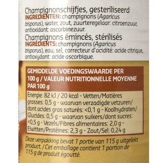 Delhaize | Gesneden champignons 