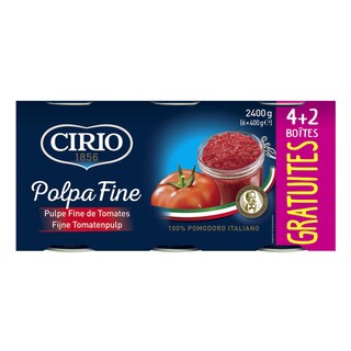 Cirio | Pulpe de tomates | Fin | 4+2 