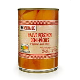 Delhaize | Pêches | Demi | Jus | Boîte 