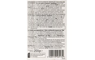 Delhaize | Plant-Based | Burger | Groenten | Veggie 200 gr