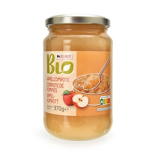 Delhaize | Bio | Compote | Appelen | Rietsuiker | Bio | Blik 370 gr