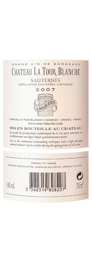 France - Frankrijk | Bordeaux Sauternes | Château La Tour Blanche 2007 | Blanc 
