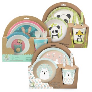 Pos | Bambooset | 5 pcs | Panda |Nordi-Ice bear 