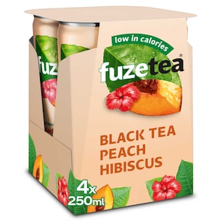 Fuze Tea | Black Tea | Thé noir | Non Pétillant | Pêche Hibiscus | Boîte | Eco 