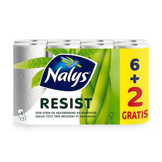 Nalys | Keukenpapier | Resist | 6+2 gratis | Eco 