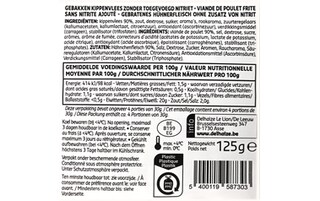 Delhaize | Filet de poulet | Sans nitrite 125 gr