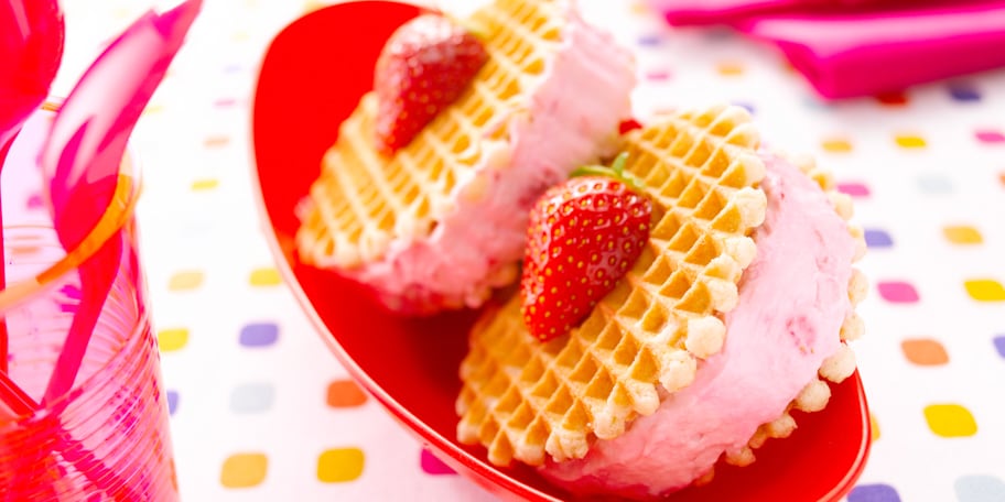 Sandwichs glacés aux fraises