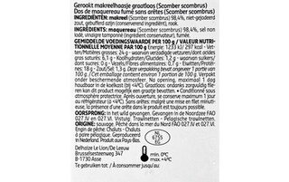 Delhaize | Dos de maquereau | Fumé | Sans arêtes +/- 150 gr