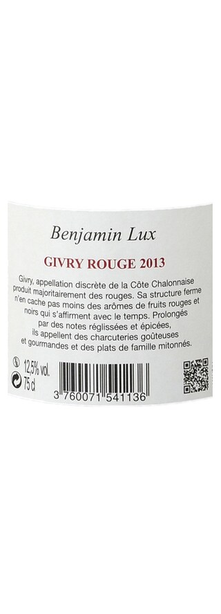 FR BOURGOGNE COTES CHALONNAISE | Côte Chalonnaise | Givry 2013 Rouge 